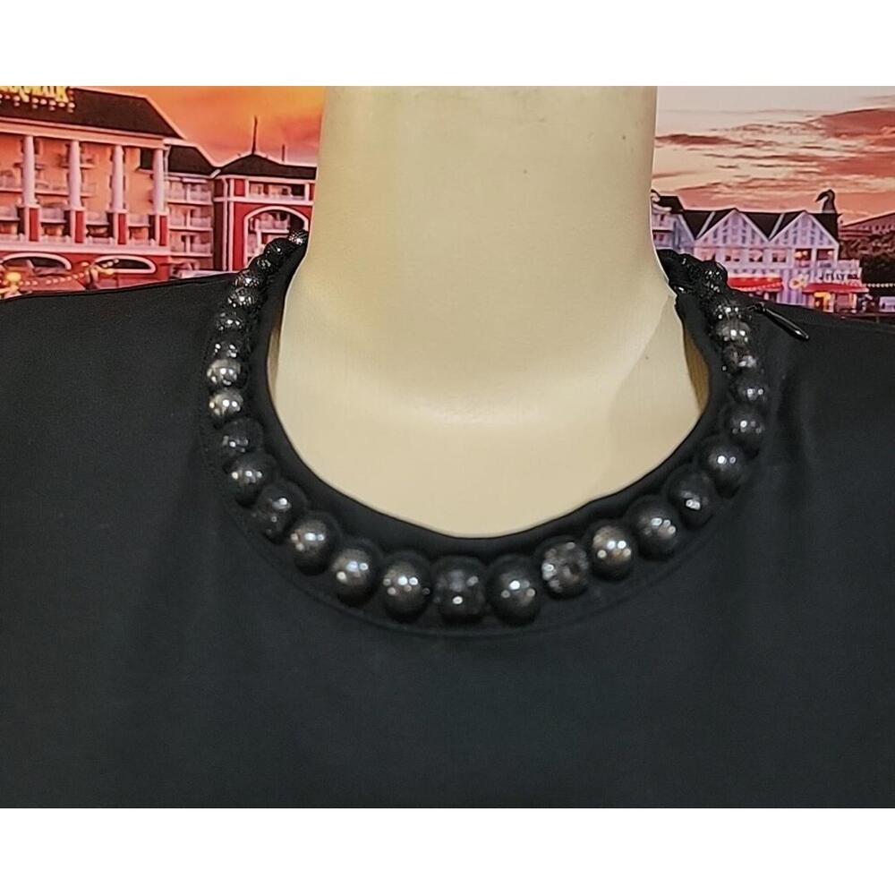 GIVENCHY  Size S Women's Black Top Blouse Witn Neck Details & Shoulder Zip #C - Picture 3 of 15